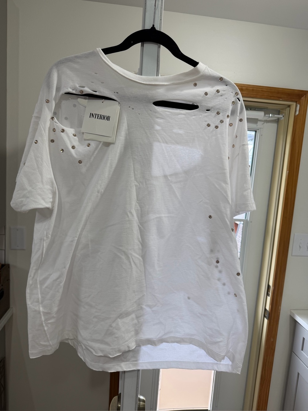White Diamante Mandy Short Sleeve Tee - Women